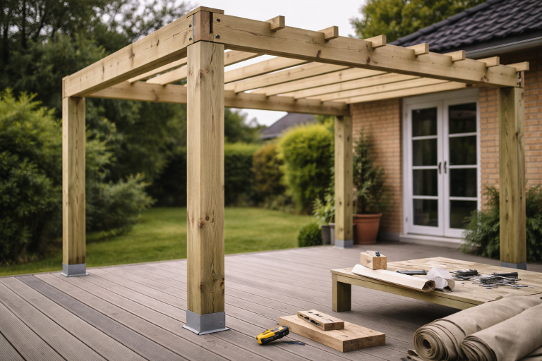 Byg en solid pergola uden ingeniør: simple mål der holder