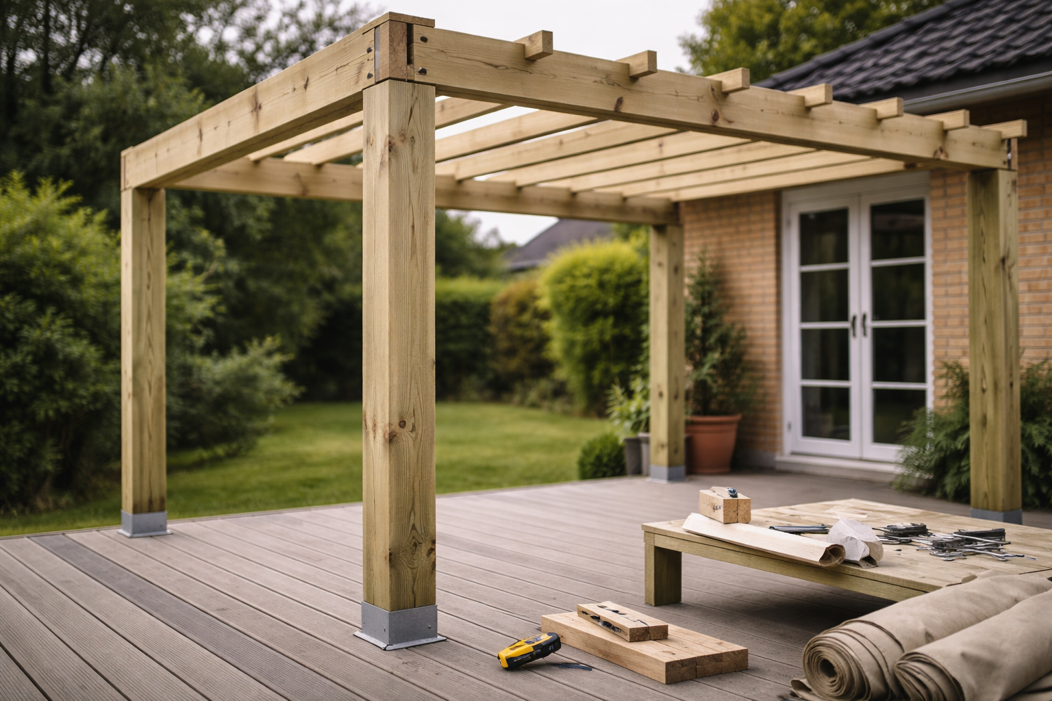 Byg en solid pergola uden ingeniør: simple mål der holder