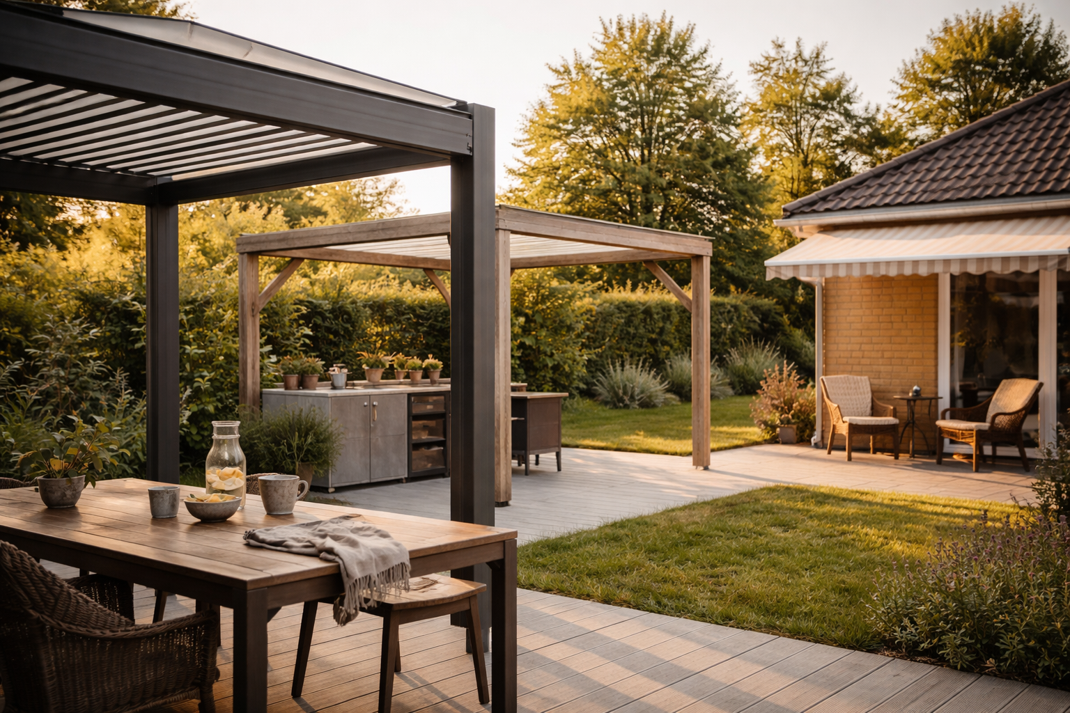 Pergola med tag: Skal du vælge lameller, fast tag eller markise?