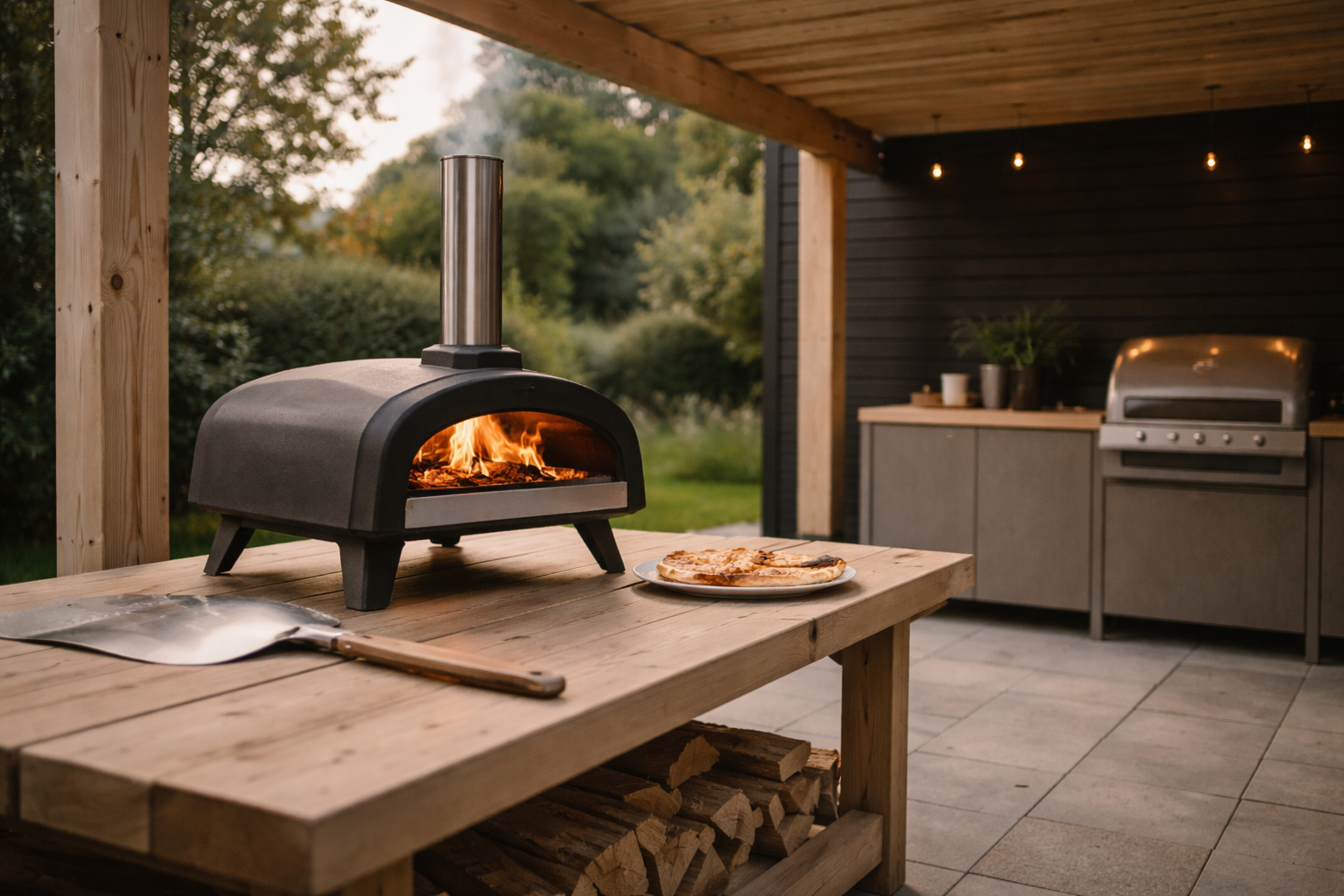 Pizzaovn under pergola: Så tæt på som muligt, så sikkert som nødvendigt