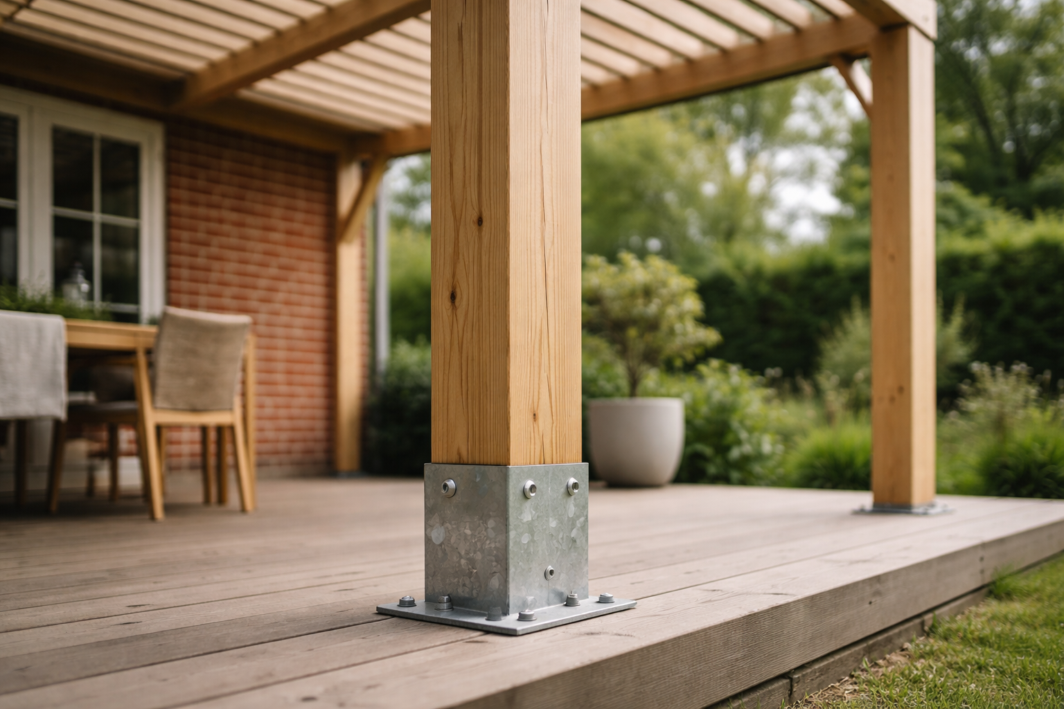 Sådan gør du din pergola stormstiv uden grimme skråstivere overalt