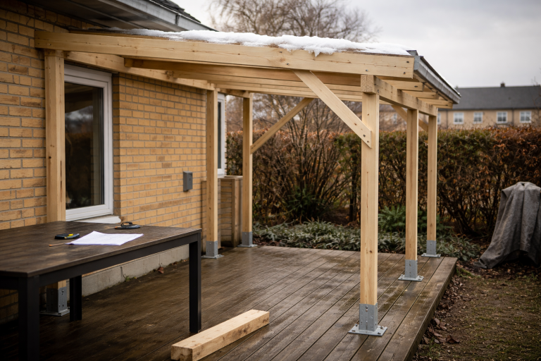 Storm, sne og terrasseoverdækning: Hvornår er dit byg-selv-projekt på kanten?
