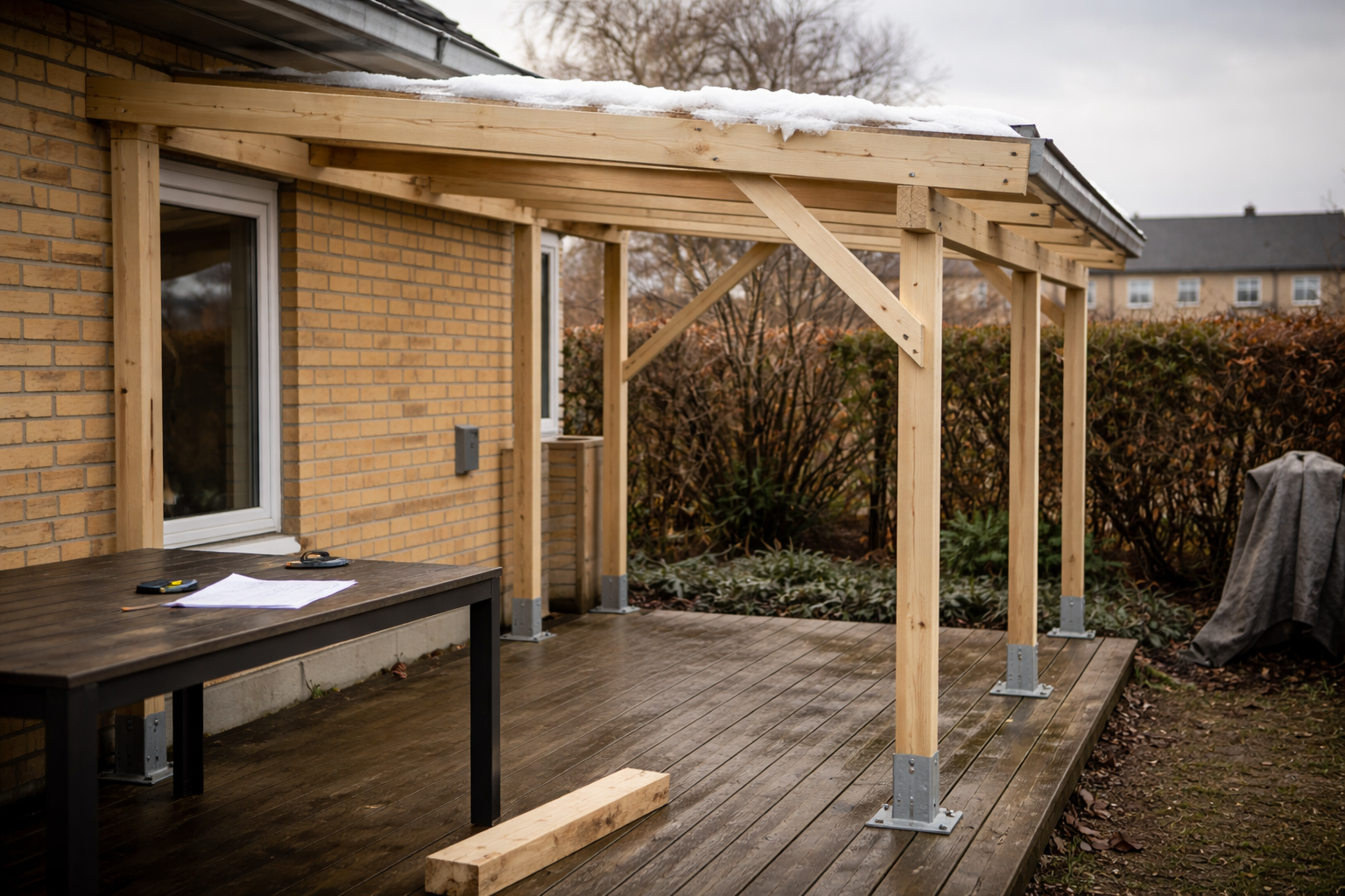 Storm, sne og terrasseoverdækning: Hvornår er dit byg-selv-projekt på kanten?