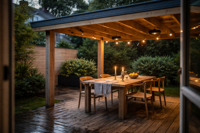 Tagpap på terrasseoverdækning: når det mørke tag faktisk er smartest