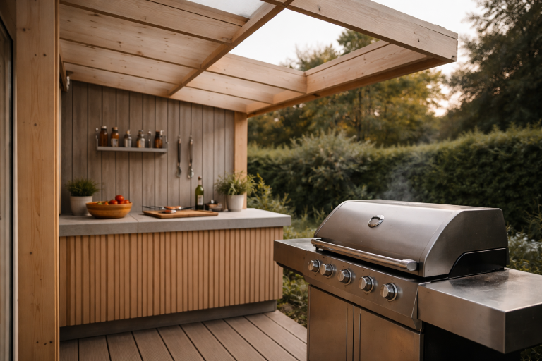 Udekøkken under overdækning: sådan slipper du for fedtet loft og klæbrige vægge