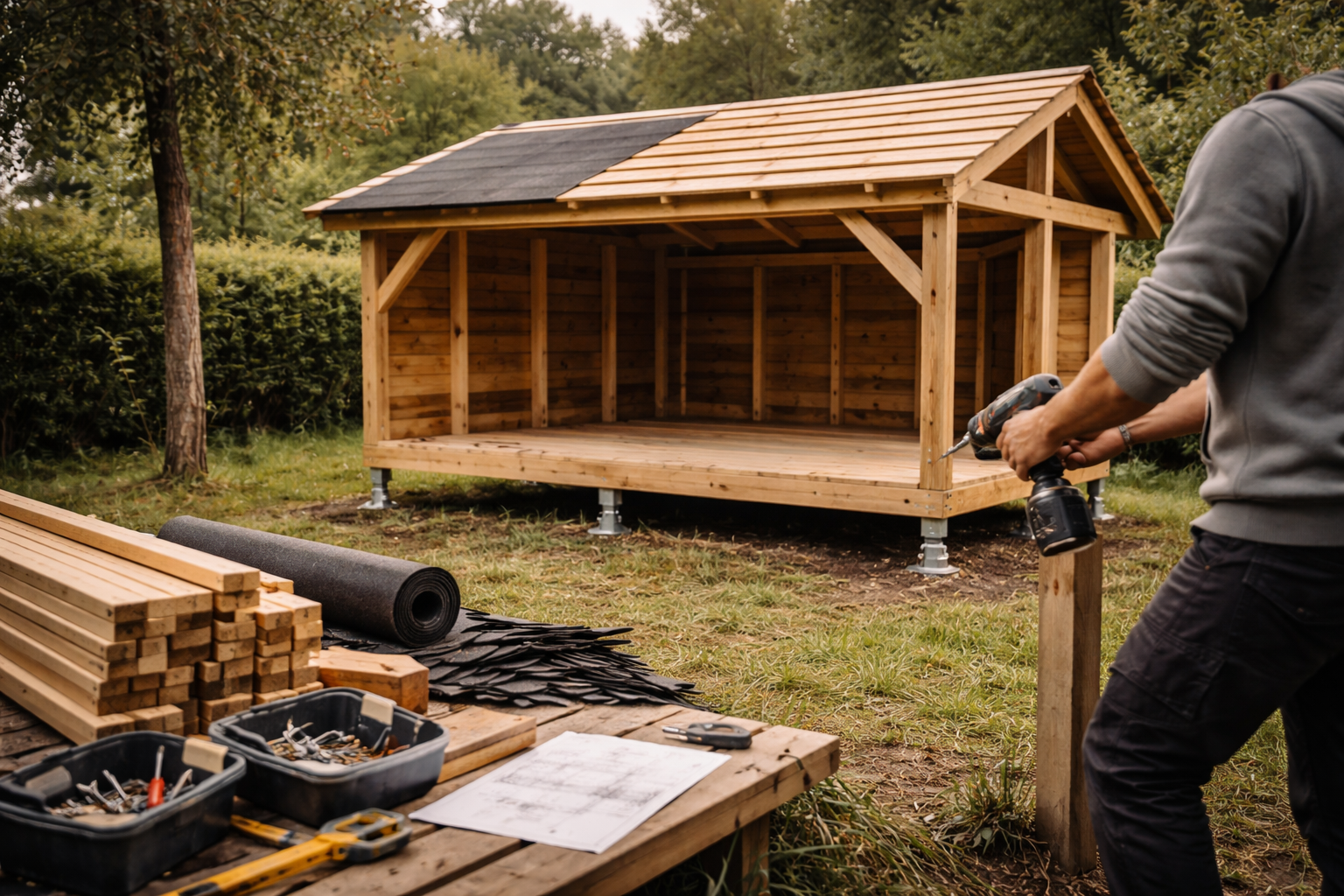 Shelter byg selv: komplet guide til materialeliste, mål, tag og budget